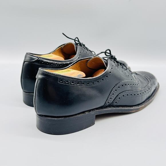 Johnston & Murphy Shoes Mens 8.5 Black Leather Wingtip Oxford USA Brogue main image 10